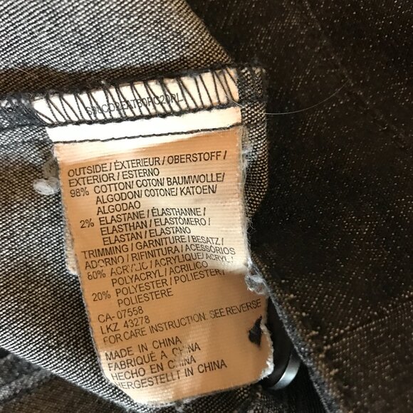 MEXX Women's Charcoal Grey Denim Jean Jacket W/Black Faux Fur Collar Size Small - Picture 9 of 9